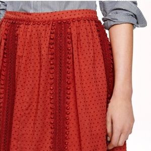 ❤️ J. Crew Red Pom Pom Skirt ❤️